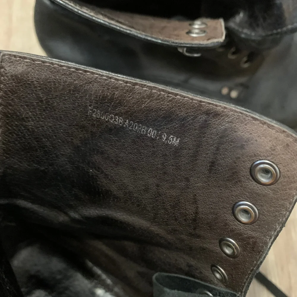 John Varvatos Star U.S.A. Bonham lace-up leather combat boots - size 9.5 mens